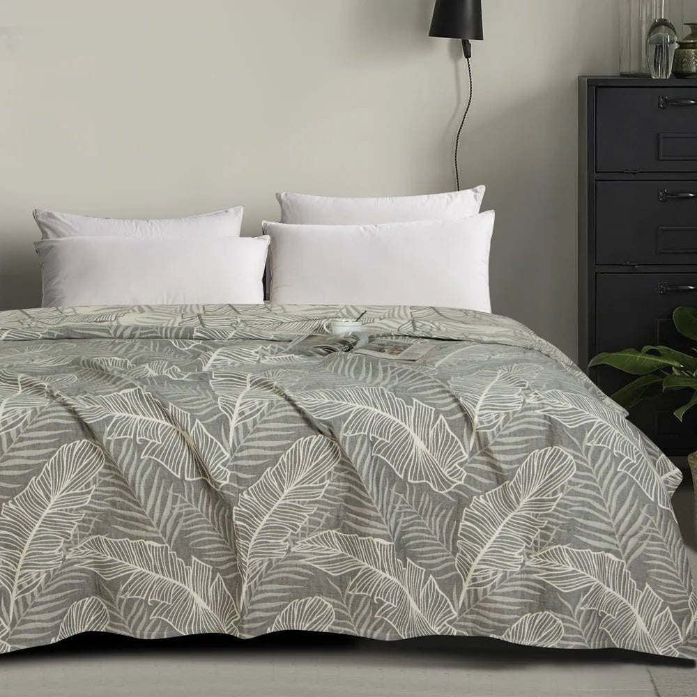 3 - Layer Cotton Muslin Bed Blanket - SomnusVeil