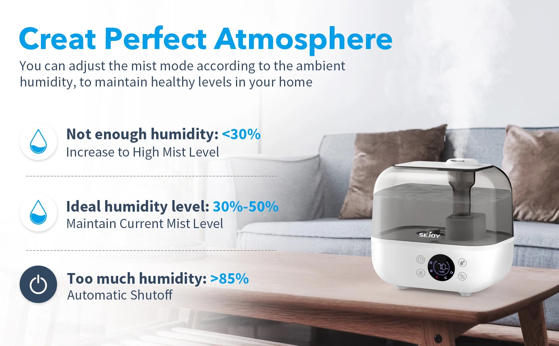 Cool Mist Humidifier – 9L/5L