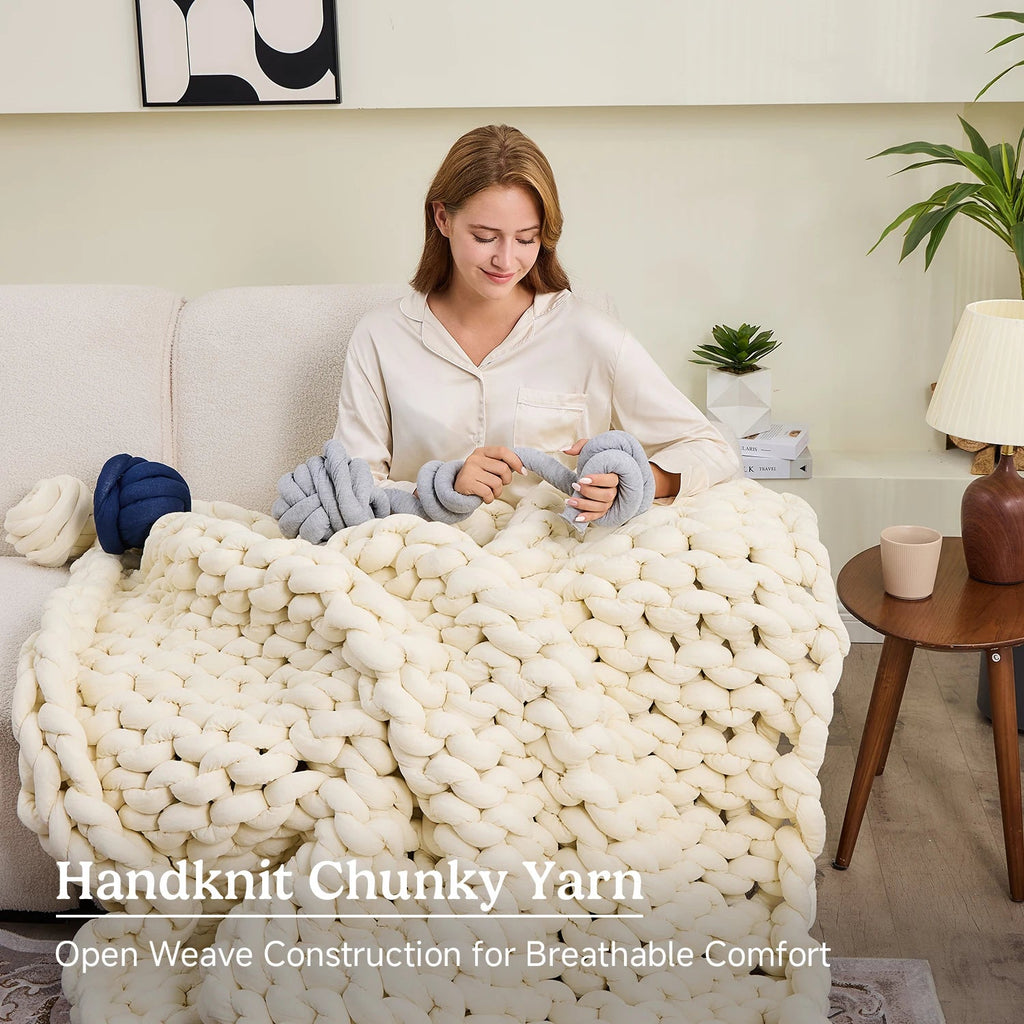 Chunky Knit Weighted Blanket - SomnusVeil