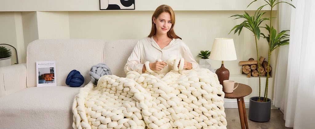 Chunky Knit Weighted Blanket - SomnusVeil