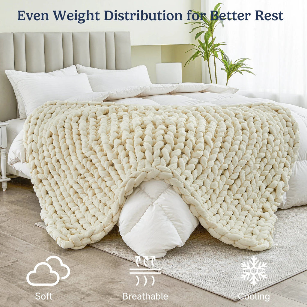 Chunky Knit Weighted Blanket - SomnusVeil