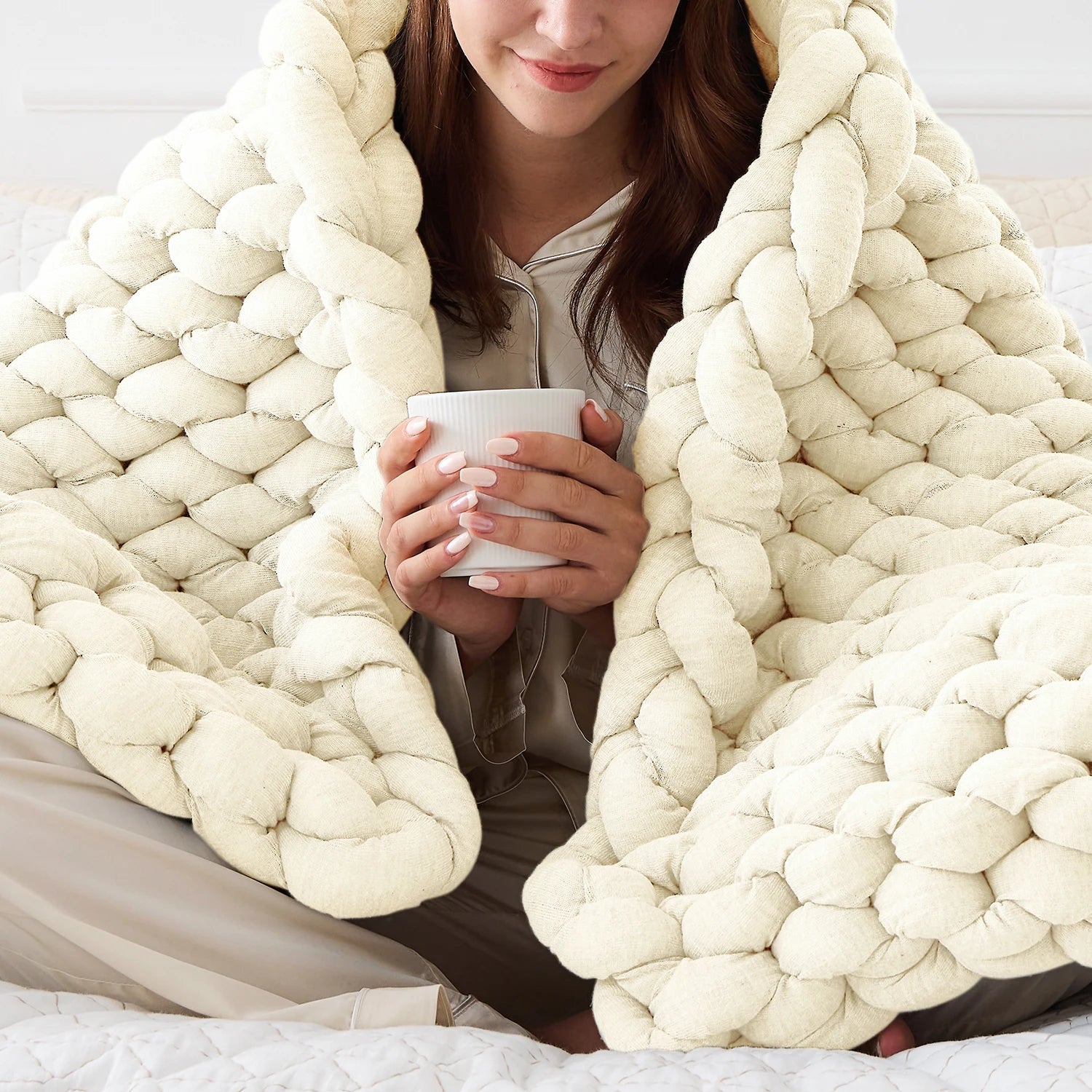Chunky Knit Weighted Blanket - SomnusVeil