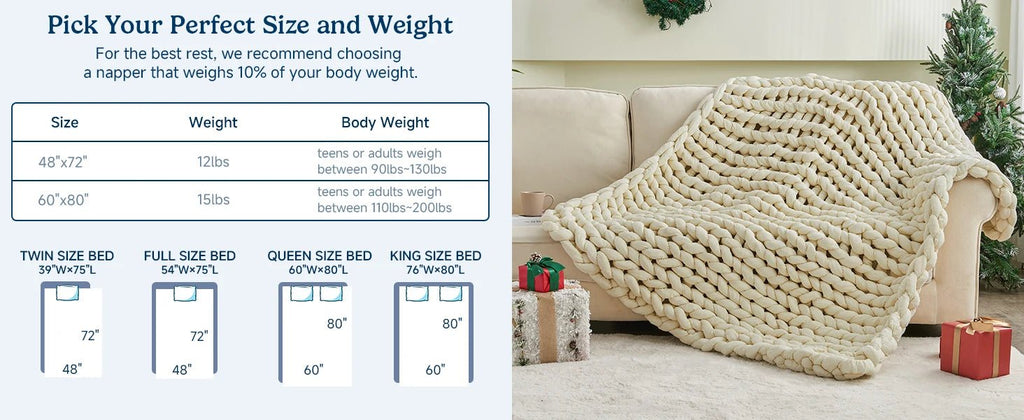 Chunky Knit Weighted Blanket - SomnusVeil