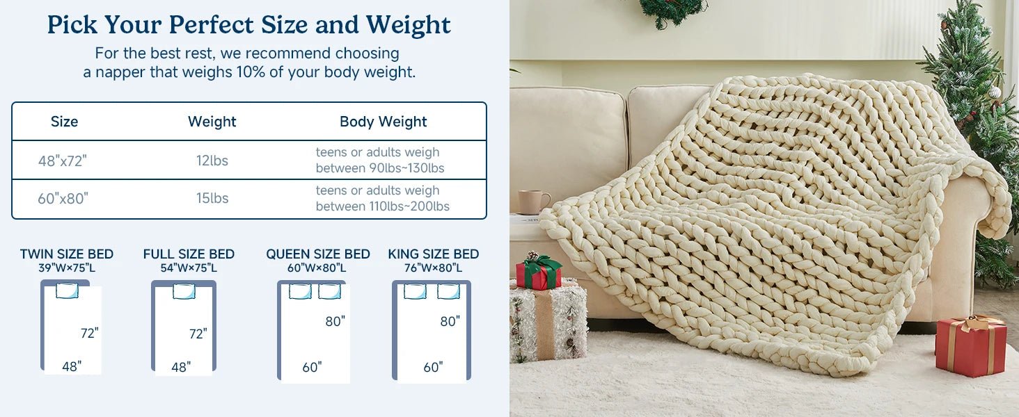 Chunky Knit Weighted Blanket - SomnusVeil