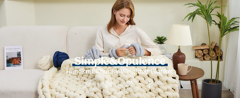 Chunky Knit Weighted Blanket - SomnusVeil
