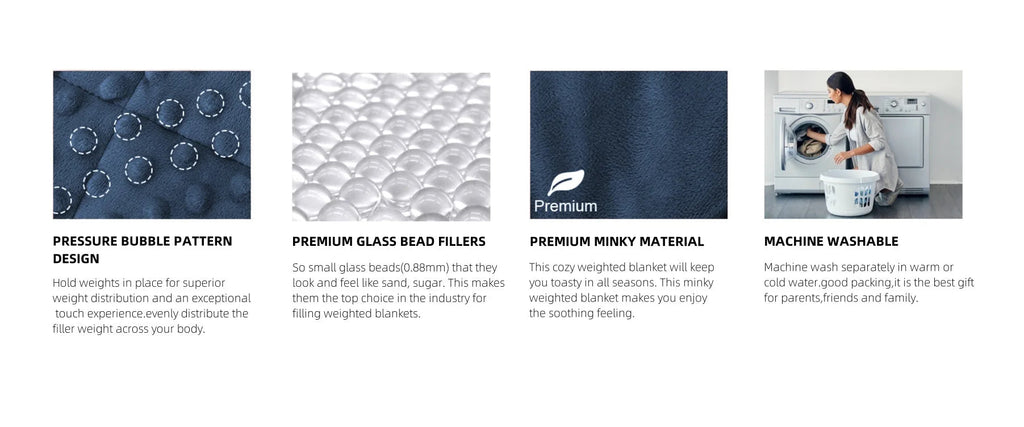 Navy Blue All Season Weighted Blanket - SomnusVeil