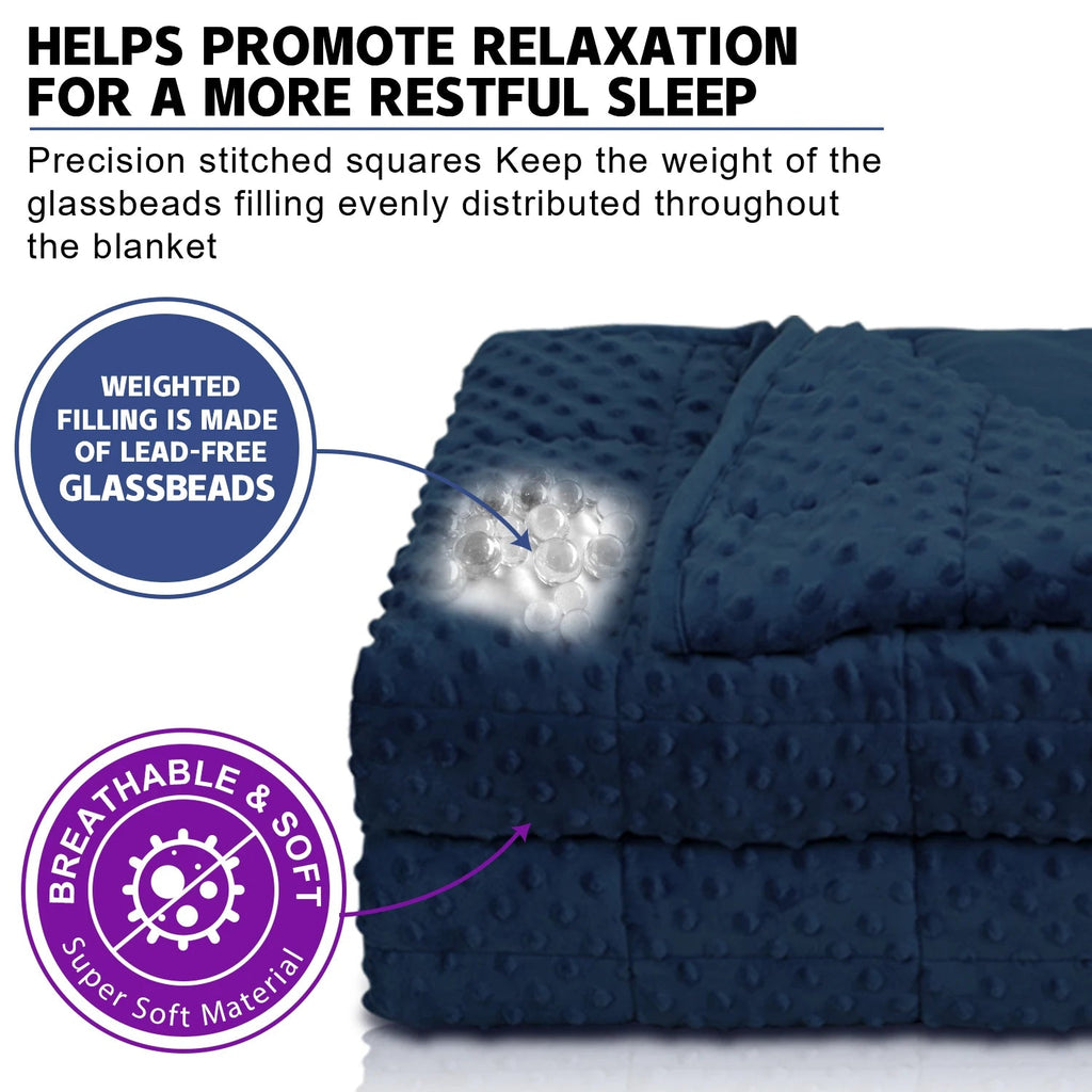 Navy Blue All Season Weighted Blanket - SomnusVeil