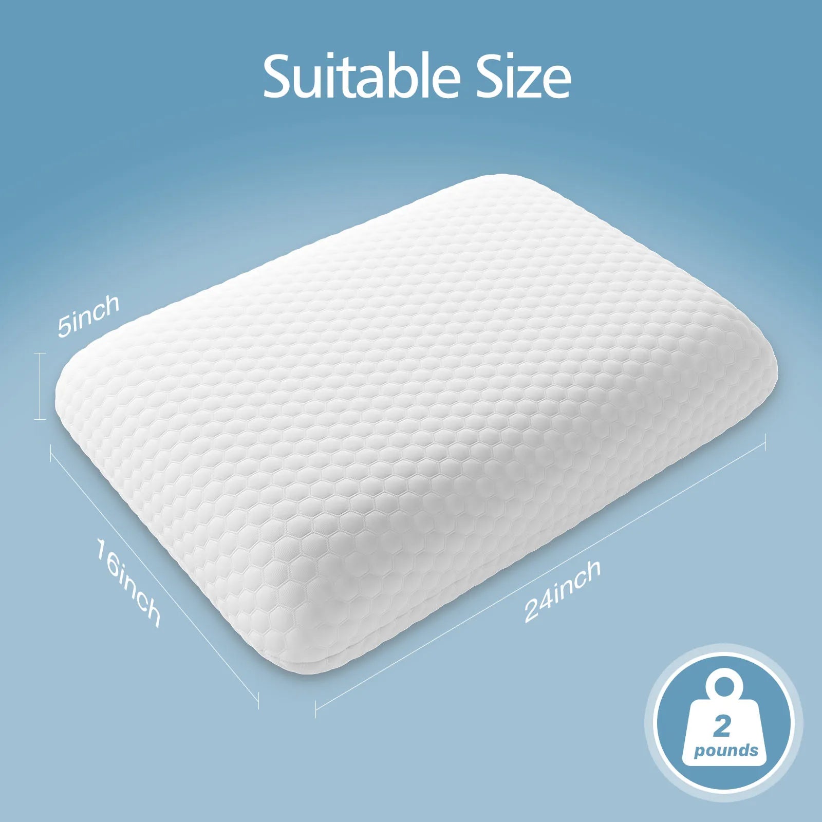 Standard Neck Memory Foam Pillow - SomnusVeil